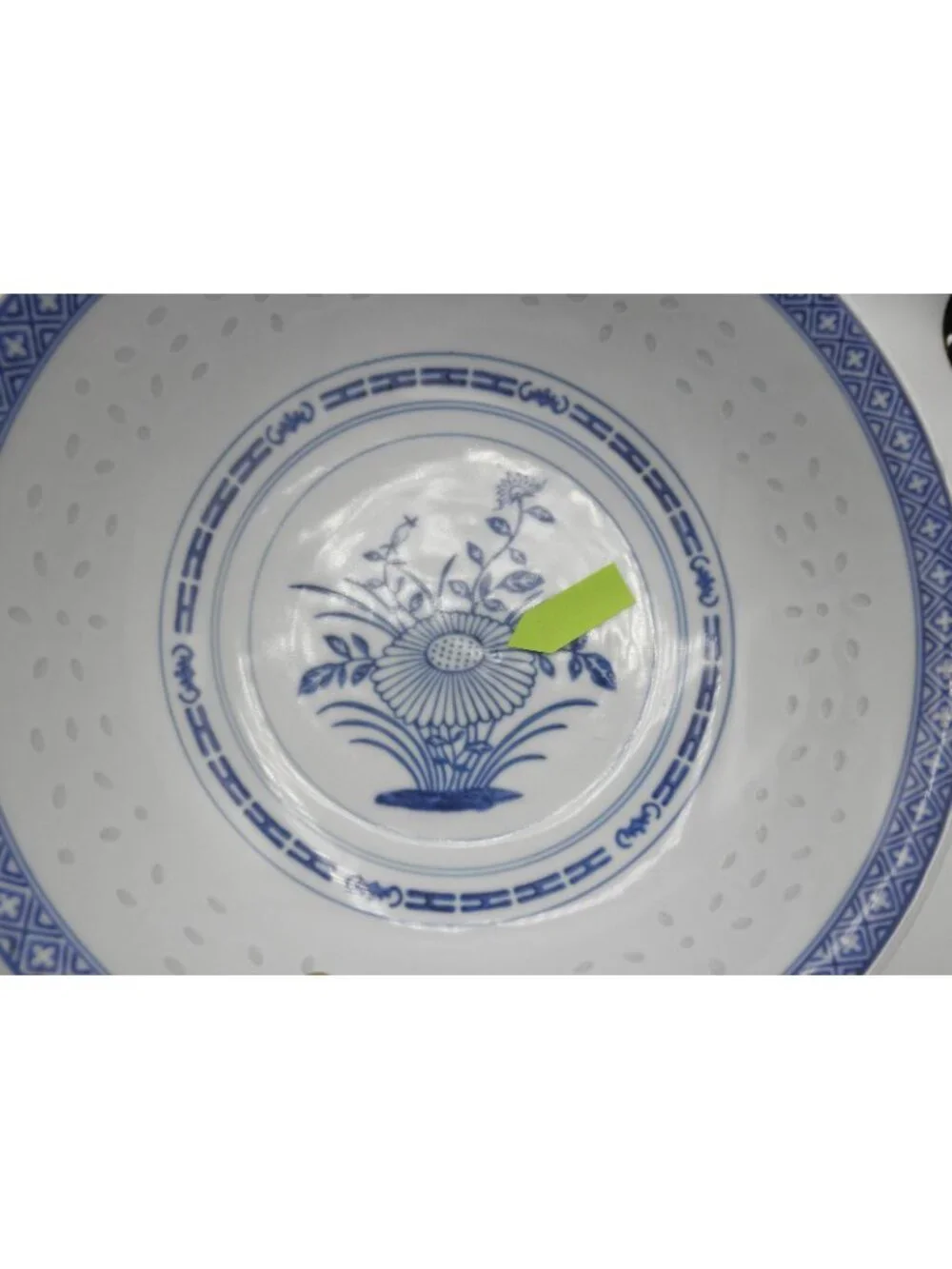 Jingdezhen China Rice Eye Grain Chrysanthemum Serving Platter and Serving Bowl